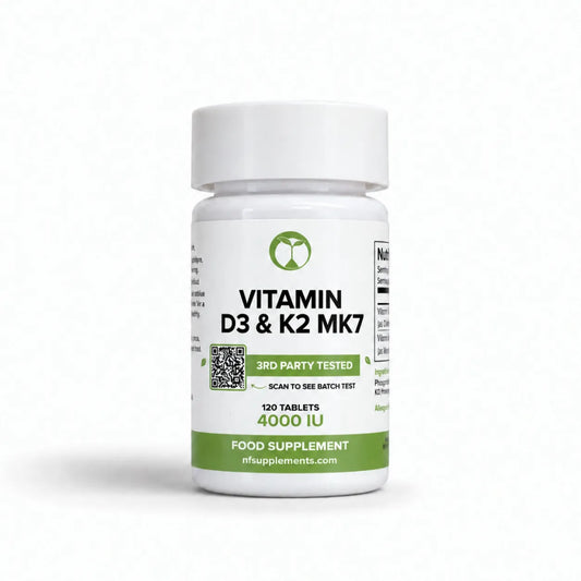 NF Supplements Vitamin D3 & K2 MK7, 4000 IU, 120 tablets, 3rd-party tested