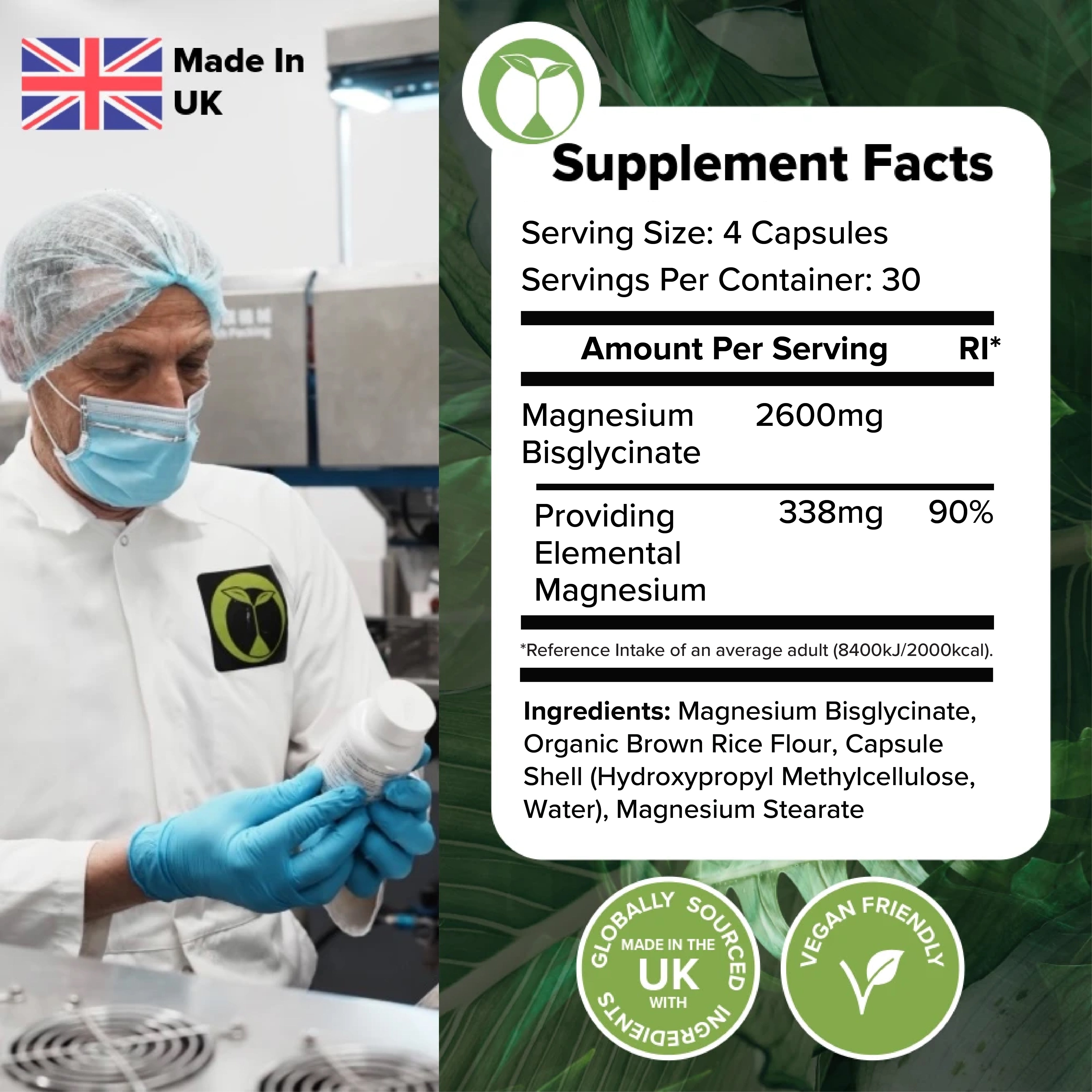 NF Magnesium Bisglycinate supplement facts label